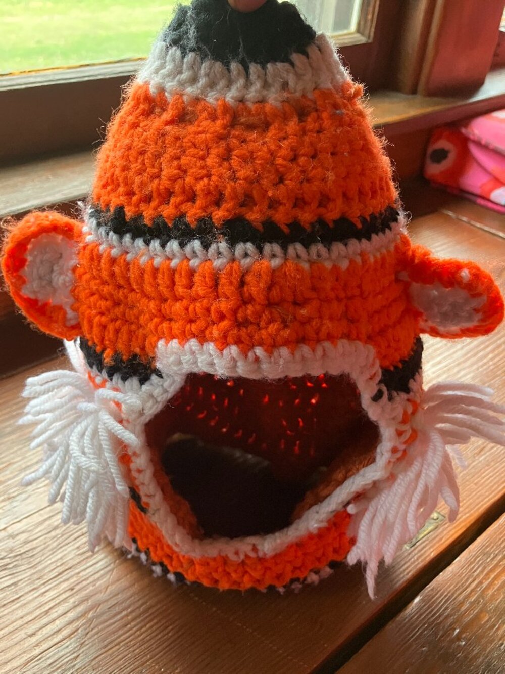 Handmade Toddler Crochet Tiger Hat Clownfish Nemo Style 16"